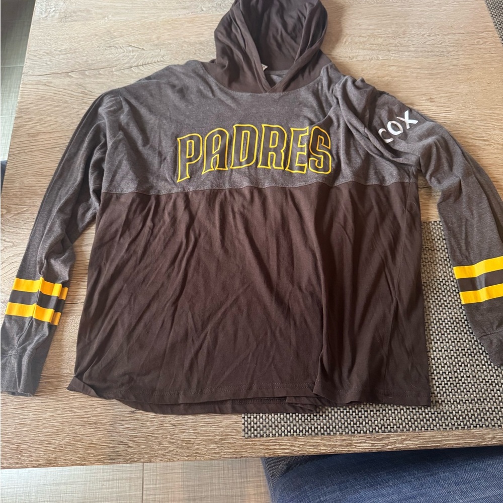Brown and Yellow Padres Hoodie- Men’s